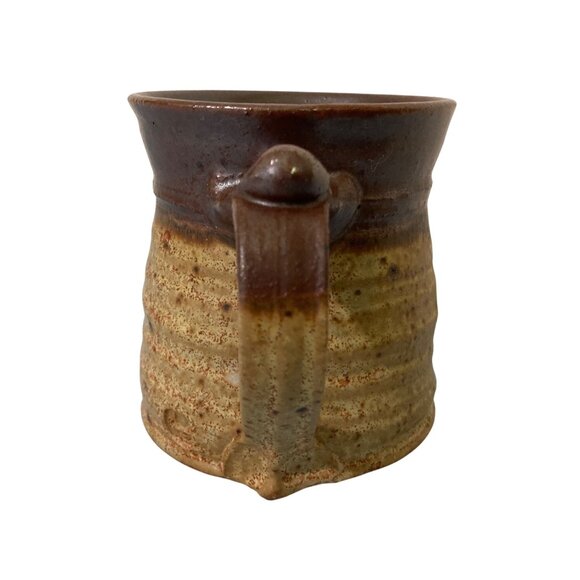 Studio Pottery Mug With Brown And Beige Speckled Glaze With Maker's Mark - Picture 3 of 8